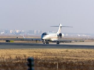 2018 Bombardier Challenger 350 real royalty-free stock photo